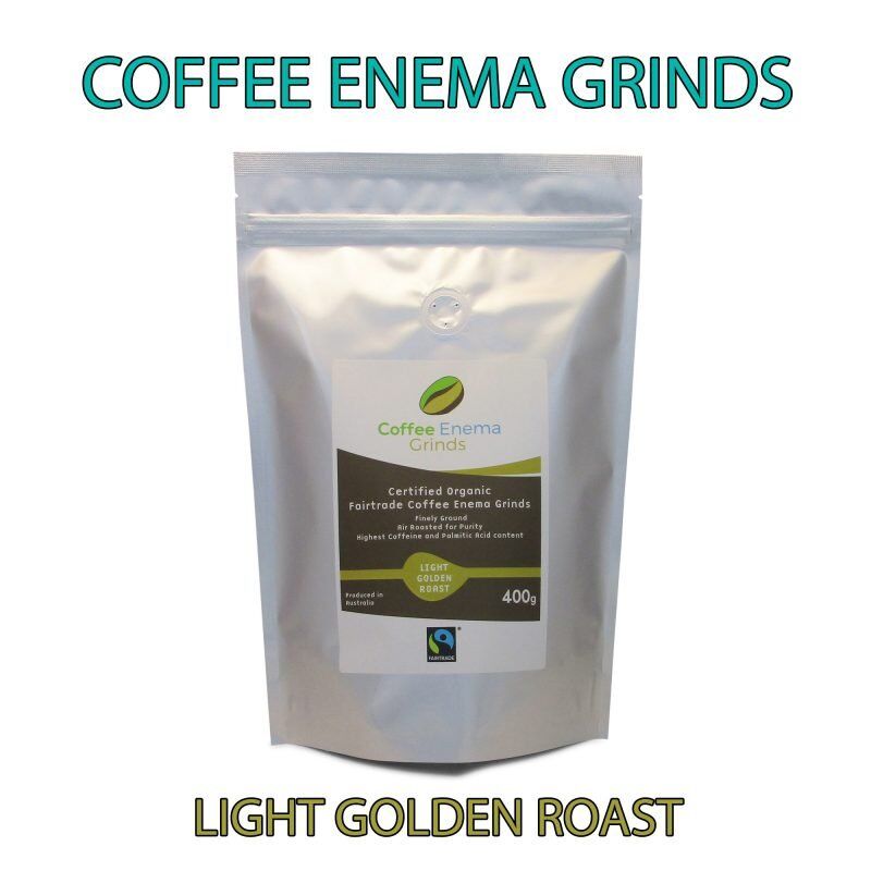 Light Golden Roast Organic Fairtrade Air roasted Coffee Enema Grinds Front Label Coffee Enema Solution 5