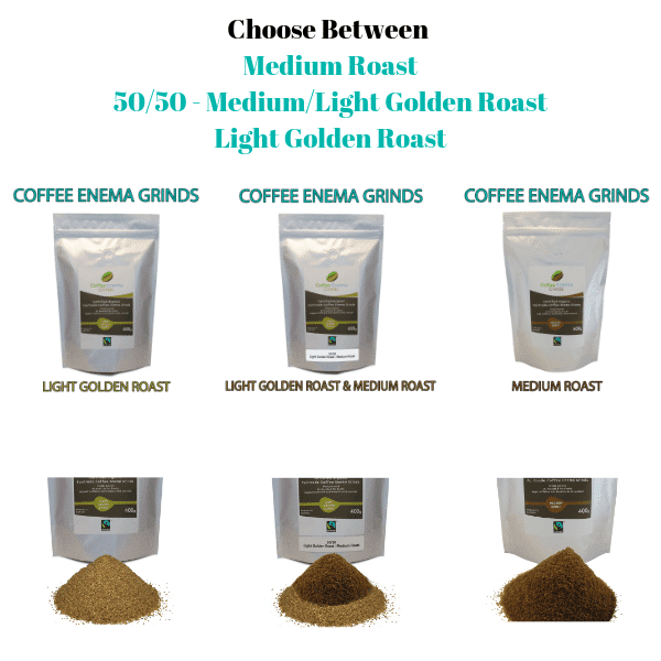 2 Litre Quality Steel Enema Bucket Coffee Enema Grinds kit Light Golden Roast variety with long flexible rectal tube and liquid temperature gauge with text