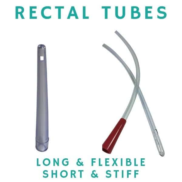 short stiff rectal tube and long flexible rectal tube